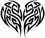 Drawings Easy Heart Hearts Library Clipart Tribal Tattoo sketch template