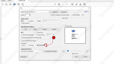 print file  lengkap sesuai ukuran kertas