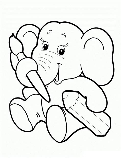 elephant coloring pages  preschool crafts