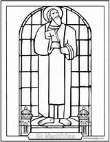 Coloring Apostles Stained Glass Pages Saint Matthias Creed St Apostle Catholic Saints Window Judas Prayer Church Windows First Saintanneshelper Replacement sketch template