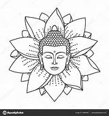 Bouddha Lotus Buda Ausdrucken Malvorlagen Bouda Line Mandalas Mascots Textile Amulets Tatouages Coloriage Tete Conceptions Significations Tendance Tête Budistas Depuis sketch template