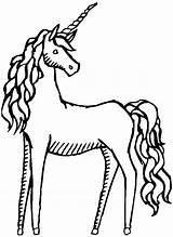 Unicorn Drawing Coloring Line Pages Kids Library Clipart Clip sketch template