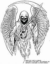 Reaper Grim Parca Skull Sinister Faucheuse Alada Skulls Dessin Getdrawings Visiter sketch template