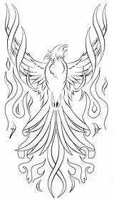 Coloring Phoenix Pages Adult Bird Tattoo Drawing Flames Rising Patterns Book Wood Carving Leather Tatoo Colouring Tattoos Drawings Designs Line sketch template