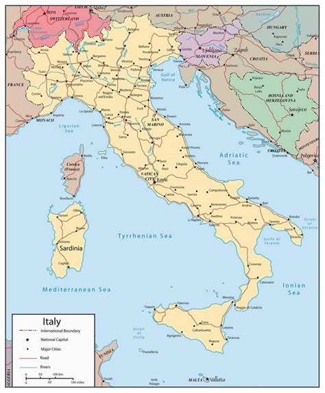 map  italy  cities map  italy showing major cities southern