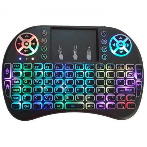 mini teclado keyboard sem fio wireless iluminado luz led  melhora  preco