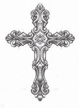 Cross Tattoo Drawing Ornate Designs Tattoos Cruz Religious Drawings Crosses Crucifix Tatoveringer Draw Tegninger Caspian Body Kors Women Celtic Jesus sketch template