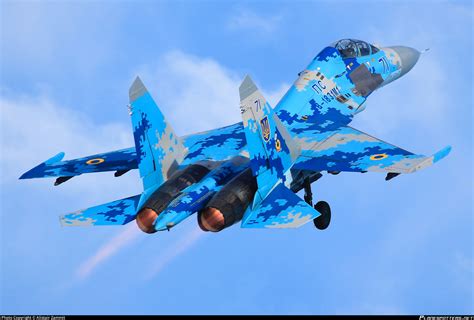 71 Blue Ukrainian Air Force Sukhoi Su 27ub Photo By Alistair Zammit