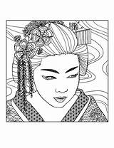 Coloring Geisha Adult Pages Face Japan Mizu Colouring Adults Color Beautiful Kids Book Printable 23kb 1500 Sheets Visit sketch template