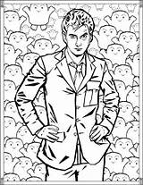 Doctor Coloring Pages Who Tenth Tv Tennant David Adults Printable Printables Dessin Color Wobbly Series Wimey Timey Adult Print Kids sketch template