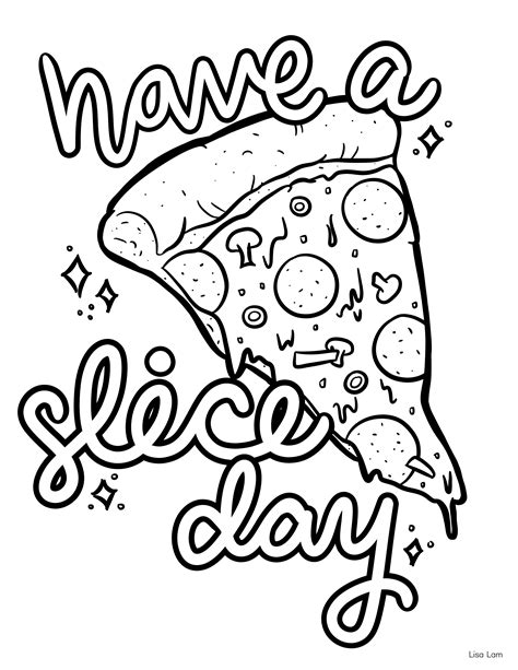 digital art collectibles drawing illustration pizza coloring page