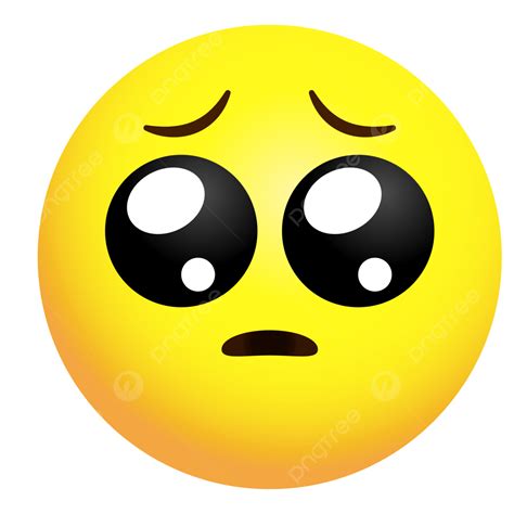 desain emoji sedih kuning  mata besar berkaca kaca emoji sedih