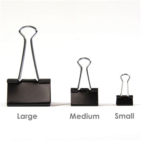 bazic assorted size black binder clip pack bazic products