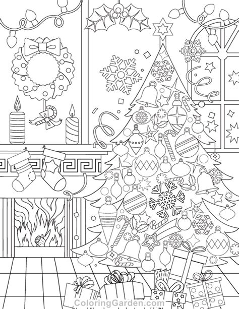 detailed christmas coloring pages