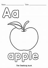 Coloring Pages Alphabet Aunt Teaching Printable Letters Letter Apple Visit sketch template