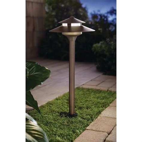 home decorators collection  voltage  watt brass outdoor integrated led  white warm