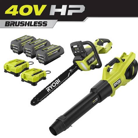 Ryobi 40v Hp Brushless 18 In Battery Chainsaw And 190 Mph 730cfm