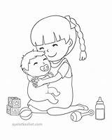 Coloring Baby Brother Pages Family Big Printable Kids Sister Print sketch template