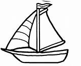 Sailboat Boat Kids Drawing Clipart Line Template Simple Toy Clip Color Coloring Sailing Pages Boats Cartoon Colouring Cliparts Velero Sailboats sketch template