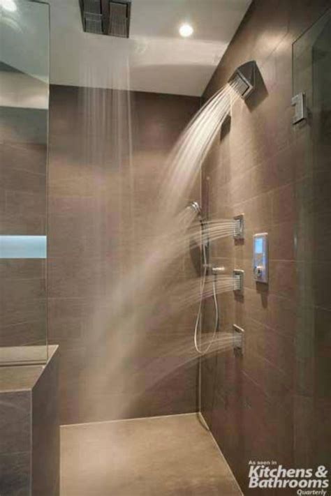 shower with multiple jets and rain shower bathrooms pinterest