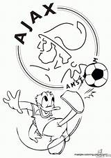 Ajax Kleurplaten Kleurplaat Voetbal Uitprinten Downloaden sketch template
