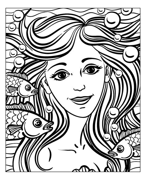 mermaid  natuskadpi mermaids adult coloring pages