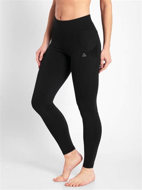 buy black leggings with pocket and elasticated waistband for women mw12