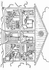 House Coloring Pages Colouring Interior Sheets sketch template