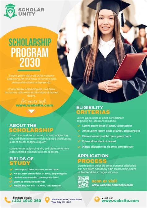scholarship flyer template education poster