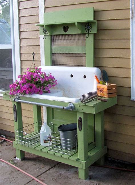 pretty potting tables  spring sprucing  home