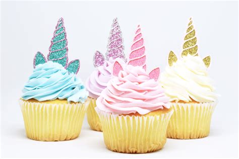 unicorn horn cupcake food decor picks topper princess birthday party