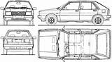 Lancia Delta Blueprints 1600l 1979 Hatchback Car Gif sketch template