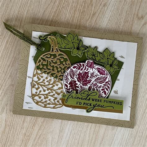 fall cards  stampin  pretty pumpkins bundle stamped