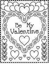 Coloring Valentine Pages Hearts Kids Pretty sketch template