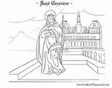 Catholic Genevieve Feast Gertrude Saints Catherine Playground Siena sketch template