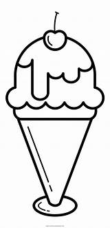Sundae Sorvete Helado Conos Cones Pngwing Yogurt Ultracoloringpages sketch template