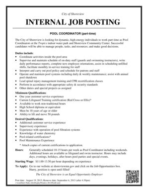 internal job posting policy pdffiller