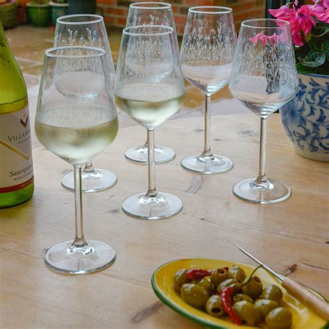 Wine Glass Set Of 6 Meadow Design Emma Britton