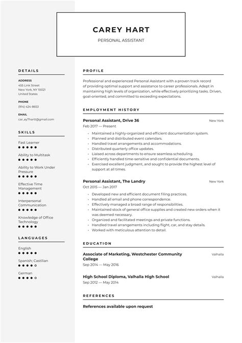 personal assistant resume examples writing tips  resumeio