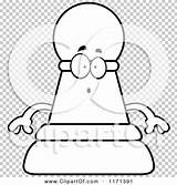 Mascot Surprised Chess Pawn Outlined Coloring Clipart Vector Cartoon Cory Thoman sketch template