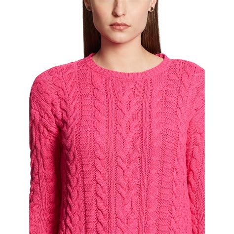 Ralph Lauren Cable Knit Cotton Sweater In Pink Lyst