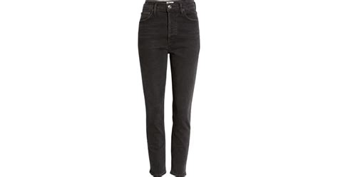 agolde nico high waist ankle slim fit jeans in compilation at nordstrom