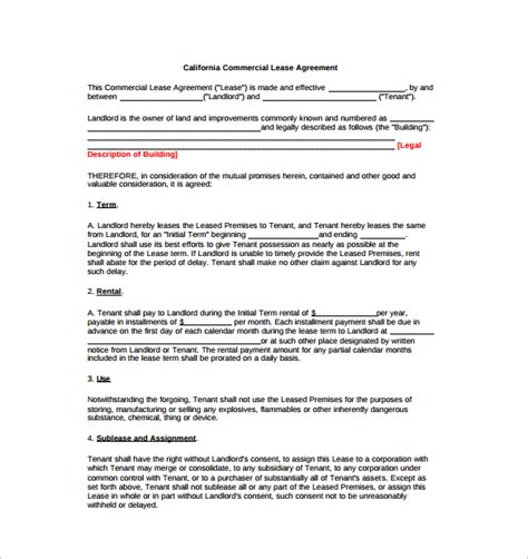 extension  tenancy agreement sample master  template document