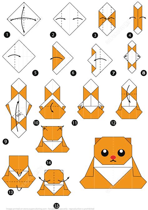 origami bear cub instructions  printable