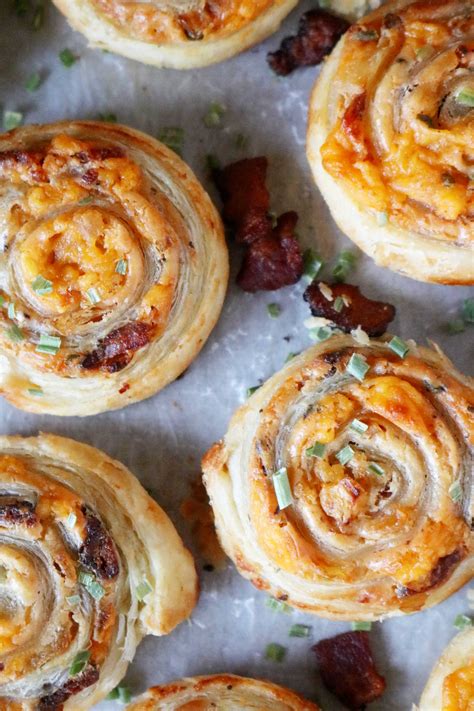 cheese and bacon pinwheels puff pastry