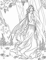 Coloring Fairy Pages Printable Adult Female Print Intricate Drawing Colouring Color Books Sheets Advanced Book Leprechaun Grayscale Reproductive System Faerie sketch template