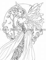 Coloring Pages Amy Brown Fairy Books Mermaid Drawings Fantasy Blank Fairies Visit Drawing Book Choose Board Dark sketch template