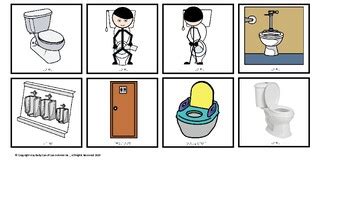 bilingual toilet bathroom visual schedule  visual cards tpt