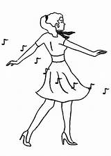 Dansend Meisje sketch template