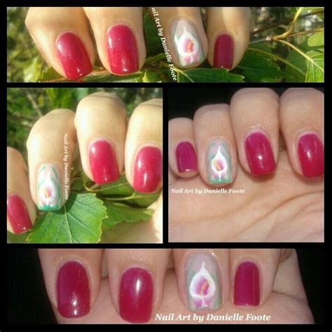 calla lilly  gel polish nail art calla lillies nails